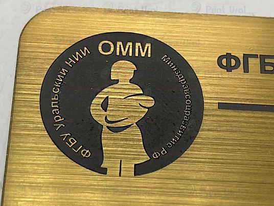 Бейджи из пластика - шлифованное золото